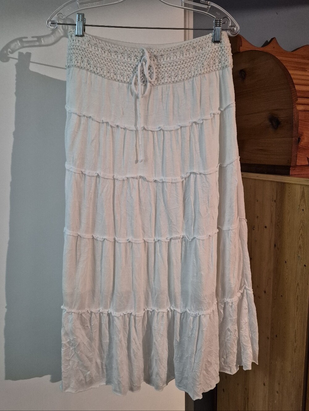 INC International Concepts Bohemian Tiered Crochet Embroidered Skirt Size Medium